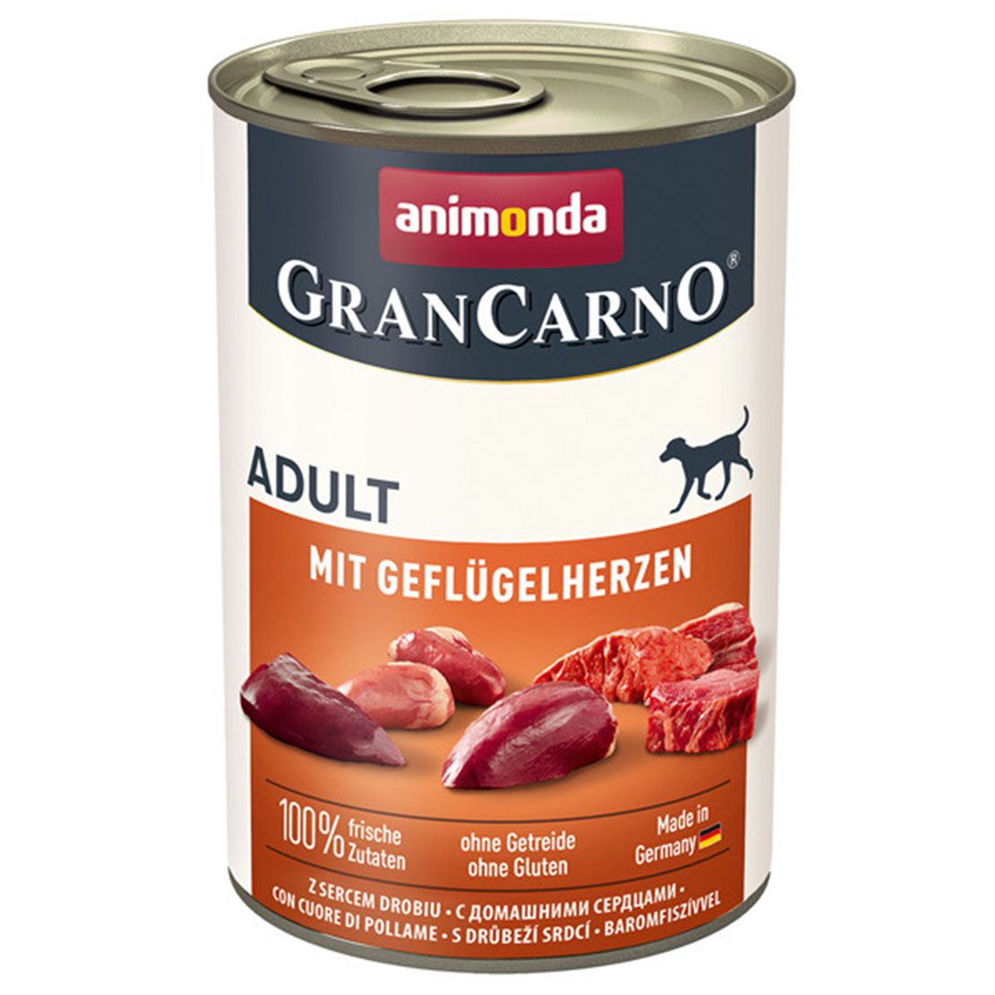 Balení krmiva Animonda GranCarno S hydinovými srdcami