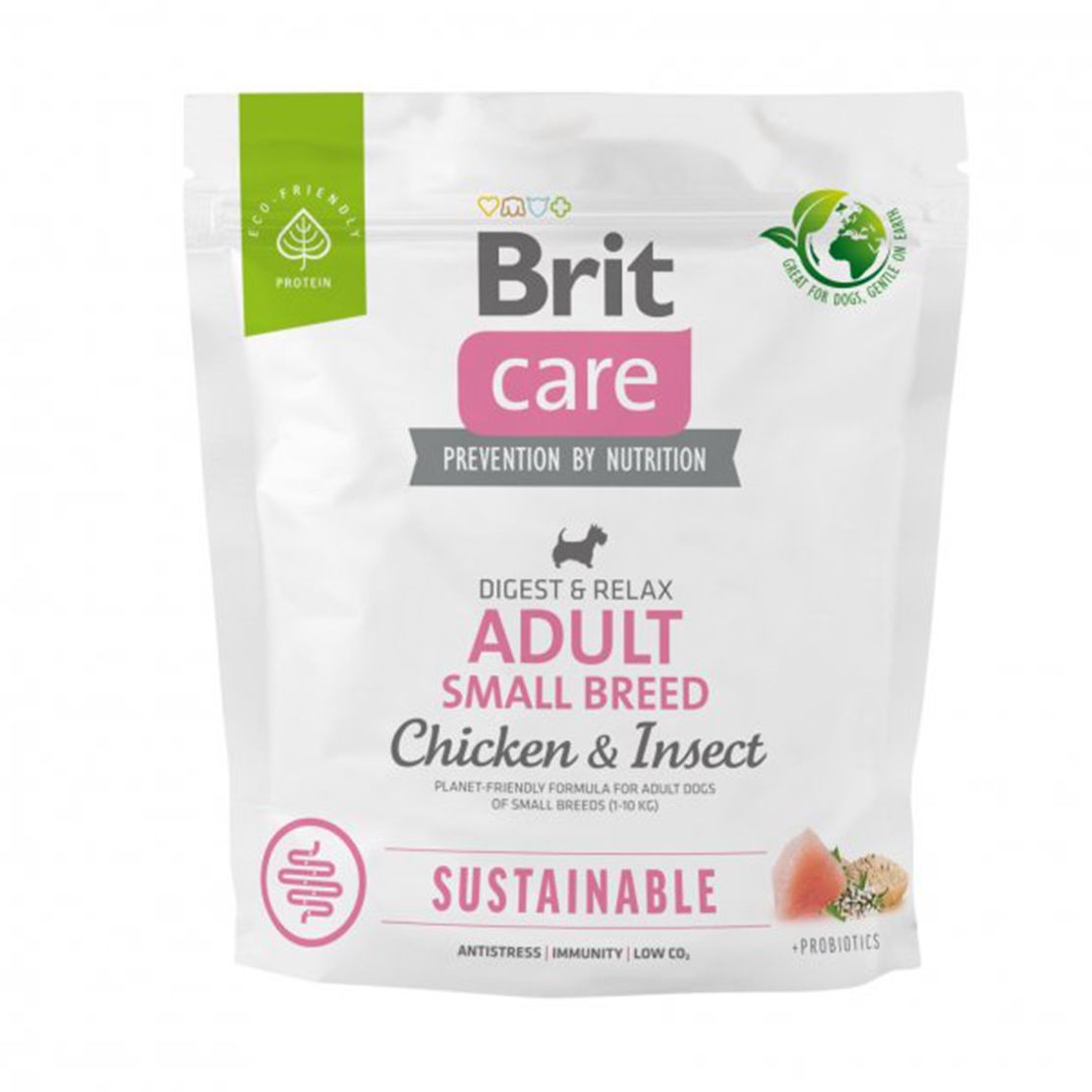Balení krmiva Brit Care Dog Sustainable Adult Small Breed Chicken & Insect