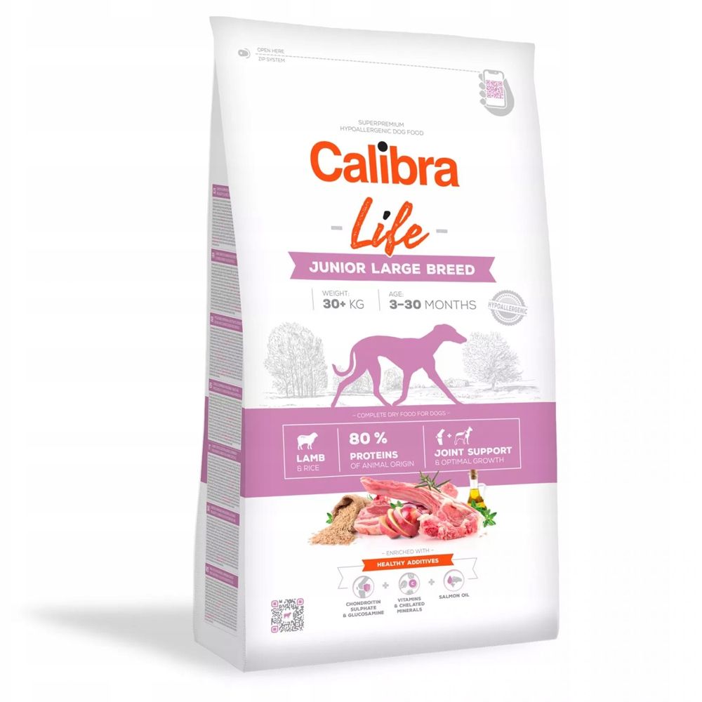 Balení krmiva Calibra Dog Life Junior Large Breed Lamb