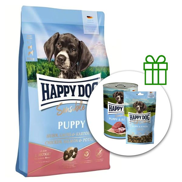 Balení krmiva Happy Dog Supreme Sensible Puppy kura, losos a zemiaky
