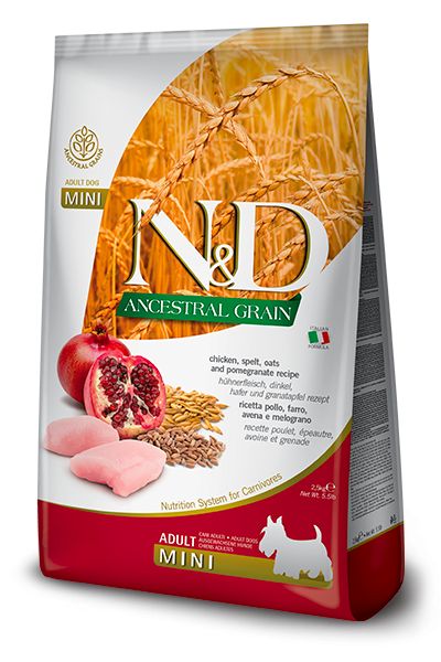 Balení krmiva N&D Low Grain Mini Chicken & Pomegranate