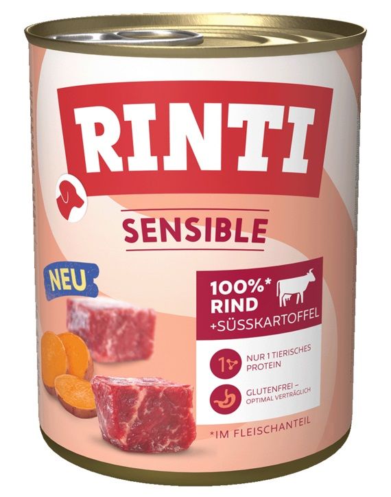 Balení krmiva Rinti Sensible - hovädzie a batáty