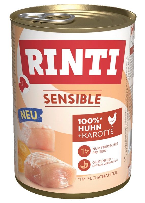 Balení krmiva Rinti Sensible Kuracie a mrkva